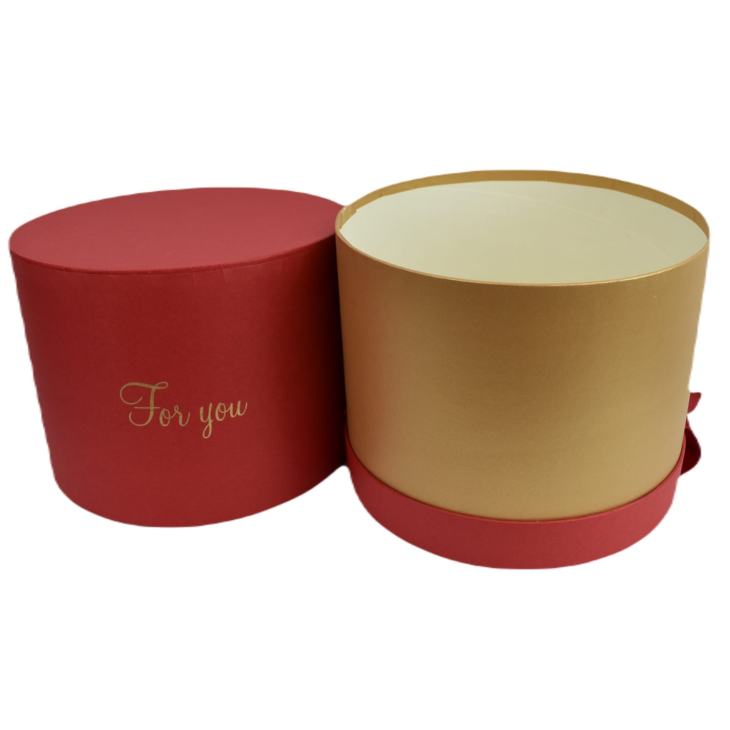 Pudełko okrągłe czerwone z kokardą