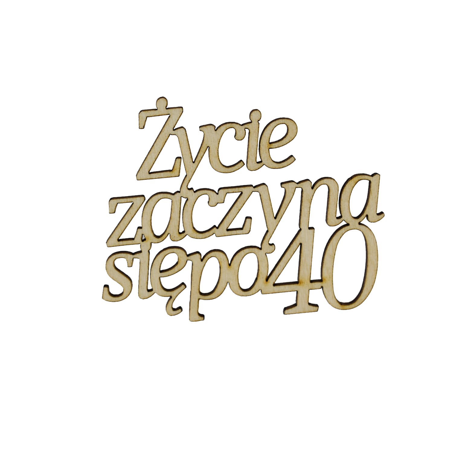 Topper napis Życie zaczyna się po 40