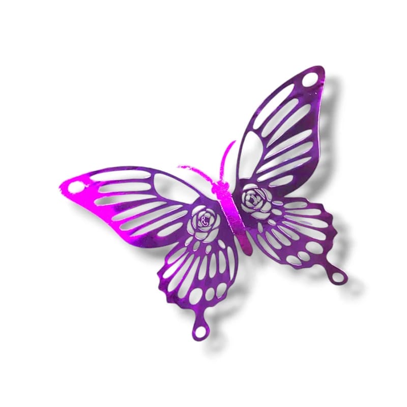 Motylek dekoracyjny | PURPUROWY | 12 szt