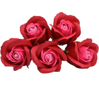 Róże mydlane czerwono różowe