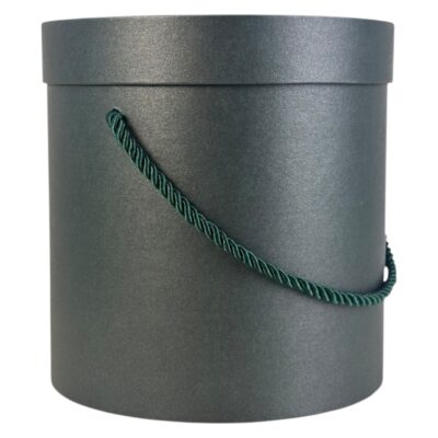 Pudełko okrągłe perłowe | CIEMNO ZIELONE | L