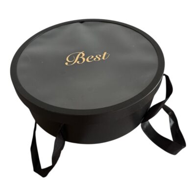 Pudełko okrągłe z okienkiem - Czarne - Rozmiar L