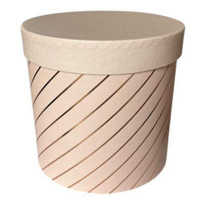 Pudełko okrągłe różowe w złote paski okrągłe - Rozmiar L