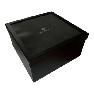 Pudełko kwadratowe z okienkiem - Czarne - Rozmiar L