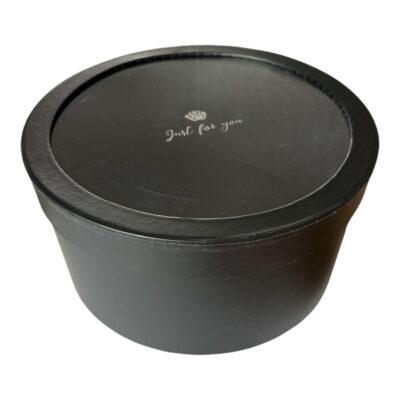 Pudełko okrągłe z okienkiem - Czarne - Rozmiar M