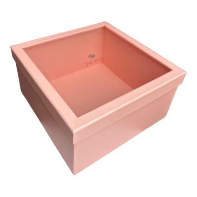Pudełko kwadratowe z okienkiem - Różowe - Rozmiar L